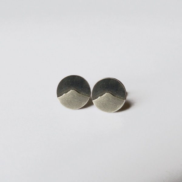 'Goatfell Earrings | Satinised and Oxidised' by artist Jen Cunningham